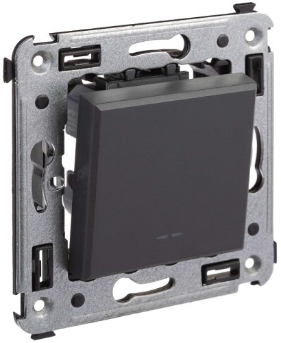 Выключатель кнопочный без рамки DKC Avanti 1-кл. черный квадрат фото Выключатель кнопочный без рамки DKC Avanti 1-кл. черный квадрат картинка